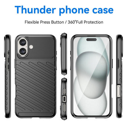 For iPhone 16 Plus Thunderbolt Shockproof Soft TPU Phone Case(Black) - iPhone 16 Plus Cases by buy2fix | Online Shopping UK | buy2fix