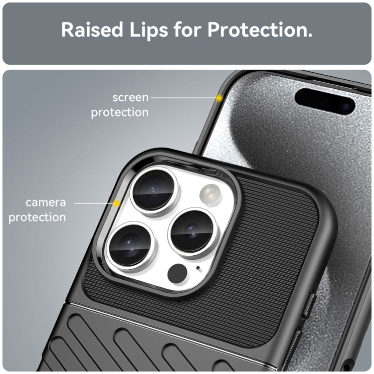 For iPhone 16 Pro Thunderbolt Shockproof Soft TPU Phone Case(Black) - iPhone 16 Pro Cases by buy2fix | Online Shopping UK | buy2fix