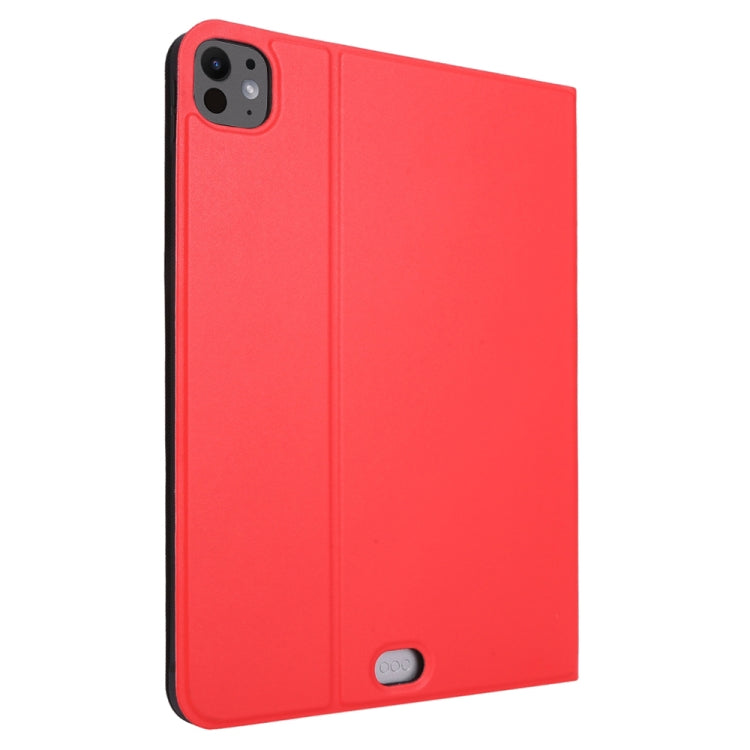 For iPad Pro 11 2024 Stretch Voltage Plain Leather Smart Tablet Case(Red) - iPad Pro 11 2024 Cases by buy2fix | Online Shopping UK | buy2fix