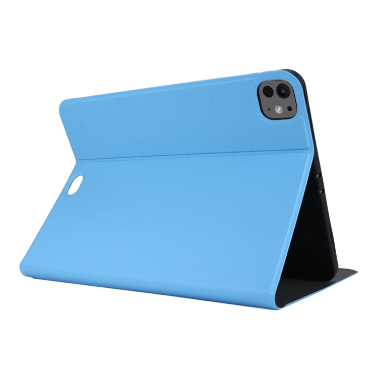 For iPad Pro 11 2024 Stretch Voltage Plain Leather Smart Tablet Case(Light Blue) - iPad Pro 11 2024 Cases by buy2fix | Online Shopping UK | buy2fix