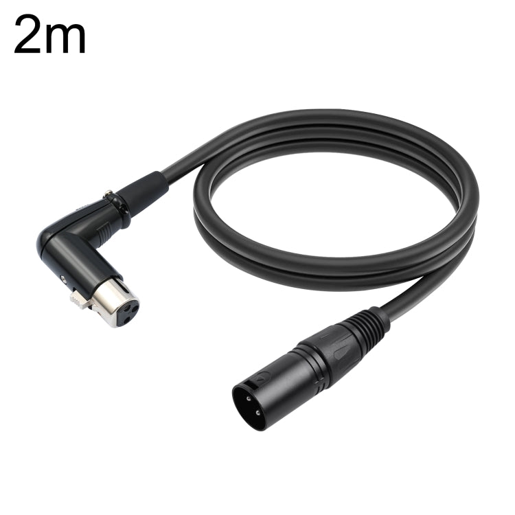 XK041L XLR 3pin Straight Male to Elbow Female Audio Cable, Length:2m(Black) - Microphone Audio Cable & Connector by buy2fix | Online Shopping UK | buy2fix