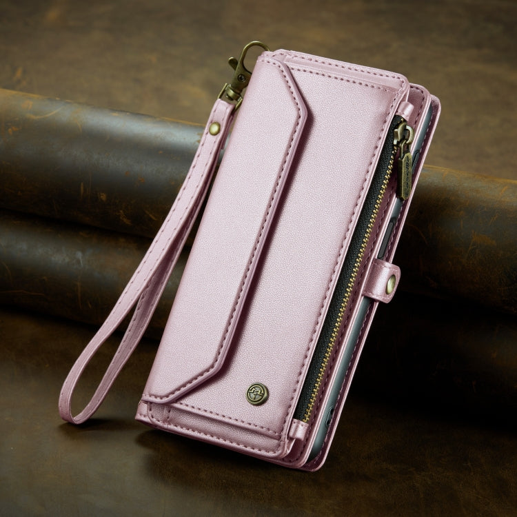 For Samsung Galaxy A25 CaseMe C36 Card Slots Zipper Wallet RFID Anti-theft Leather Phone Case(Pink) - Galaxy Phone Cases by CaseMe | Online Shopping UK | buy2fix