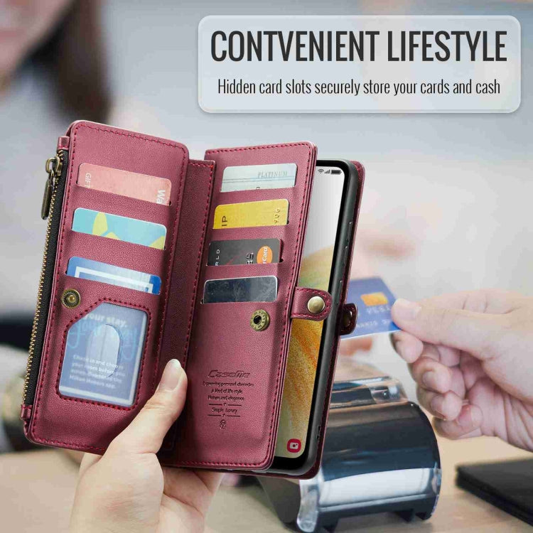 For Samsung Galaxy A33 5G CaseMe C36 Card Slots Zipper Wallet RFID Anti-theft Leather Phone Case(Wine Red) - Galaxy Phone Cases by CaseMe | Online Shopping UK | buy2fix