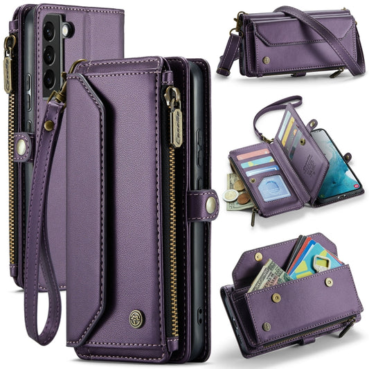 For Samsung Galaxy S22+ 5G CaseMe C36 Card Slots Zipper Wallet RFID Anti-theft Leather Phone Case(Purple) - Galaxy S22+ 5G Cases by CaseMe | Online Shopping UK | buy2fix