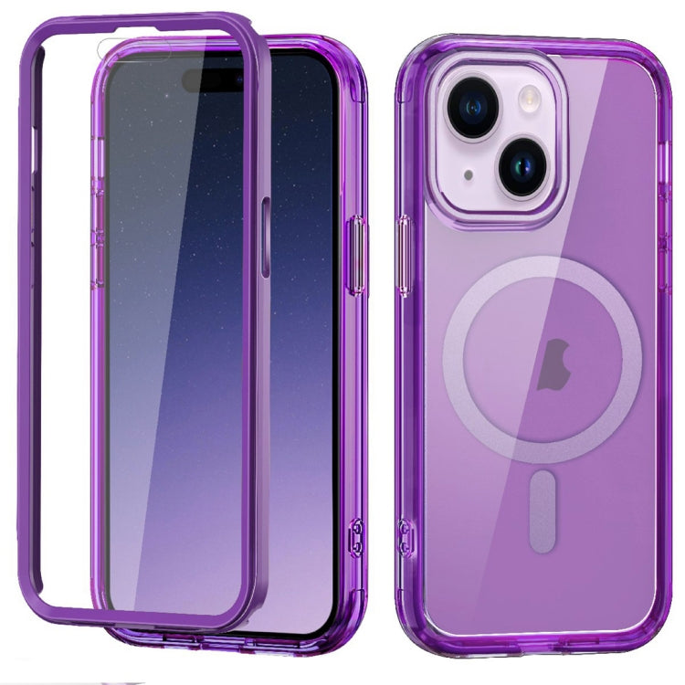 For iPhone 15 Plus Colorful MagSafe Magnetic PC + TPU Phone Case(Dark Purple) - iPhone 15 Plus Cases by buy2fix | Online Shopping UK | buy2fix