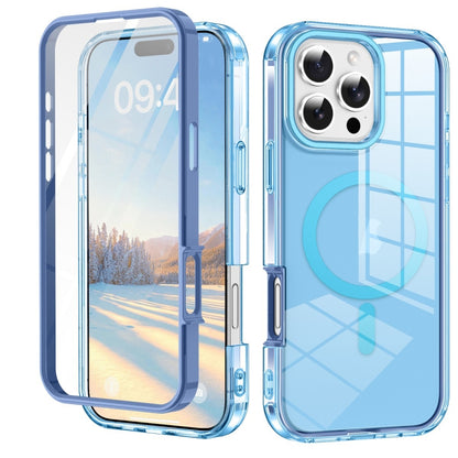 For iPhone 16 Pro Max Colorful MagSafe Magnetic PC Hybrid TPU Phone Case(Blue) - iPhone 16 Pro Max Cases by buy2fix | Online Shopping UK | buy2fix