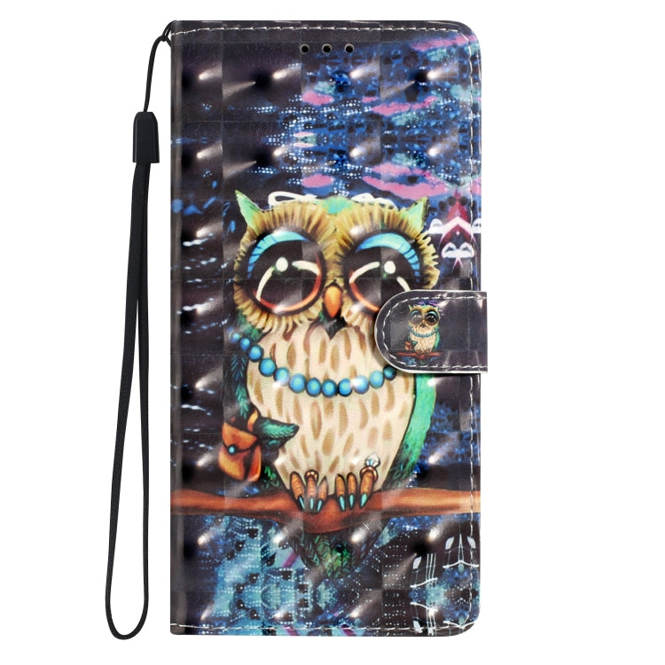 For iPhone 16 Plus 3D Pattern Leather Phone Case(Big-eyed owl) - iPhone 16 Plus Cases by buy2fix | Online Shopping UK | buy2fix