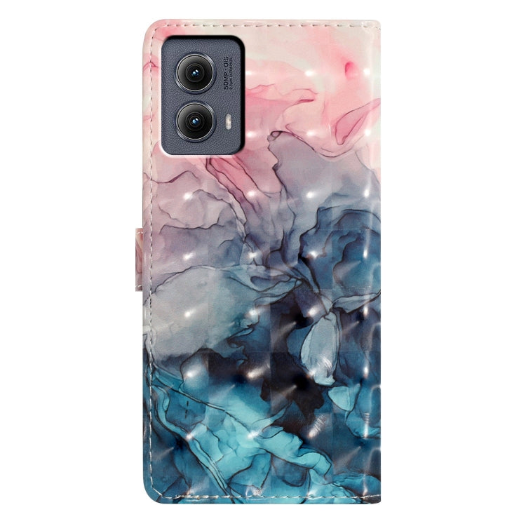 For Motorola Edge 2024 3D Pattern Leather Phone Case(3D Pink Blue Marble) - Motorola Cases by buy2fix | Online Shopping UK | buy2fix