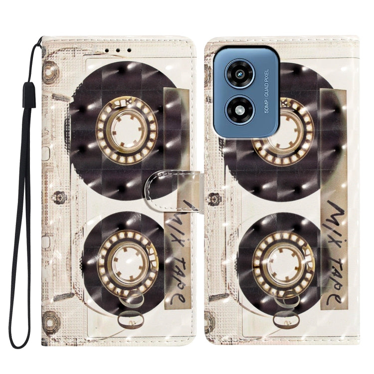 For Motorola Moto G Play 2024 3D Pattern Leather Phone Case(Tape) - Motorola Cases by buy2fix | Online Shopping UK | buy2fix