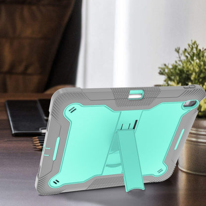 For iPad Air 13 2024 Shockproof Silicone Hybrid PC Tablet Case with Holder(Mint Green + Grey) - iPad Air 13 2024 Cases by buy2fix | Online Shopping UK | buy2fix