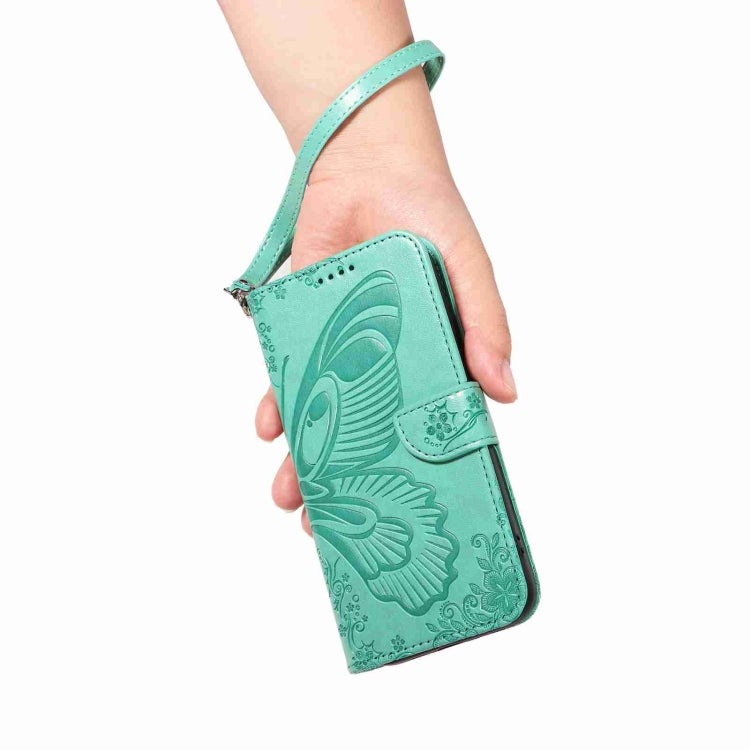 For OnePlus 11 5G Swallowtail Butterfly Embossed Leather Phone Case(Green) - OnePlus Cases by buy2fix | Online Shopping UK | buy2fix