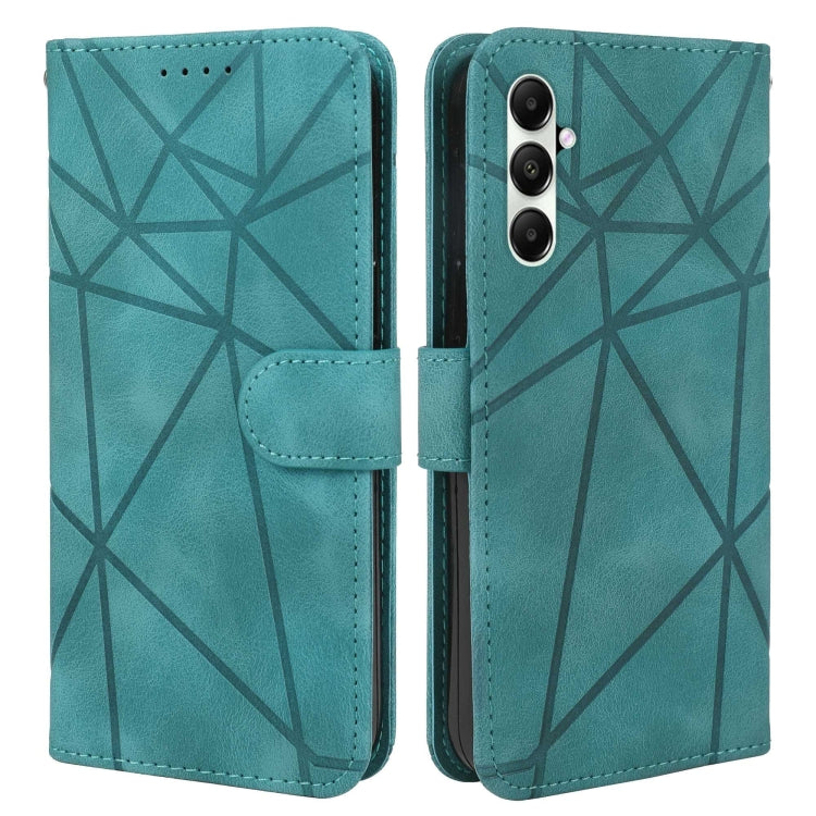 For Samsung Galaxy S24+ / S25+ 5G Skin Feel Geometric Lines Leather Phone Case(Green) - Galaxy S24+ 5G Cases by buy2fix | Online Shopping UK | buy2fix