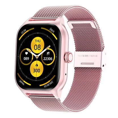 LEMFO LT10 2.01 inch TFT Screen Smart Watch Supports Bluetooth Call / Health Monitoring, Steel Strap(Pink) - Smart Watches by LEMFO | Online Shopping UK | buy2fix