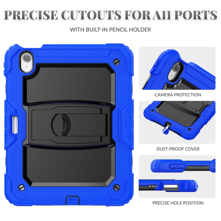 For iPad Air 11 2024 Silicone Hydric PC Tablet Case with Shoulder Strap & Holder(Blue) - iPad Air 11 2024 Cases by buy2fix | Online Shopping UK | buy2fix