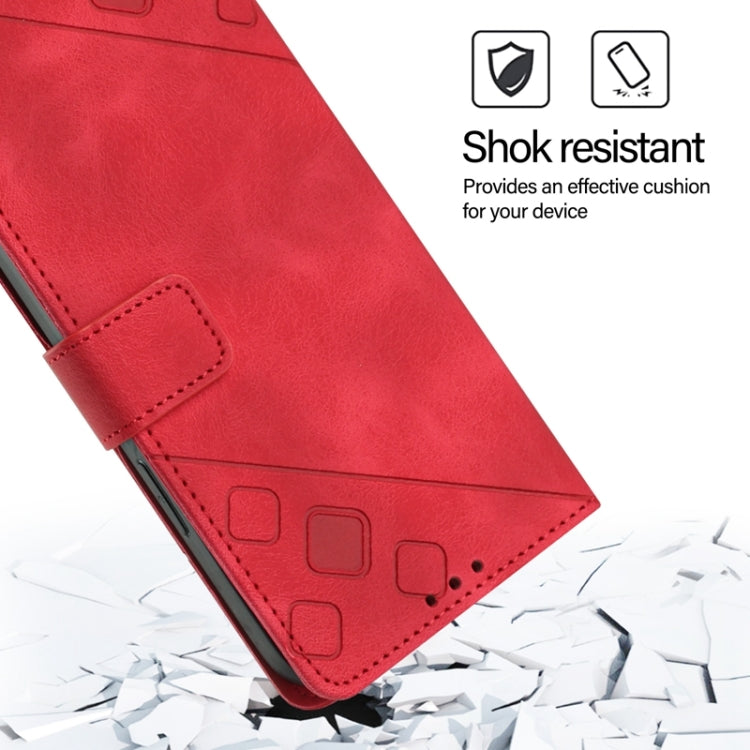 For Blackview A52 Skin Feel Embossed Leather Phone Case(Red) - More Brand by buy2fix | Online Shopping UK | buy2fix