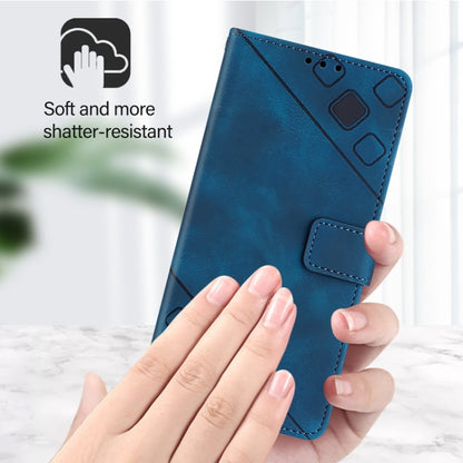 For Blackview A52 Skin Feel Embossed Leather Phone Case(Blue) - More Brand by buy2fix | Online Shopping UK | buy2fix