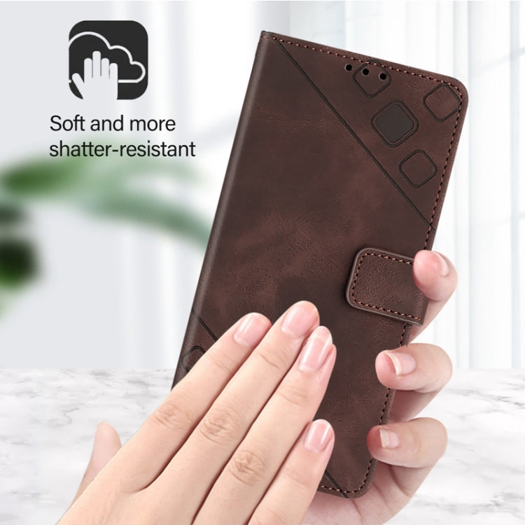 For Blackview A52 Skin Feel Embossed Leather Phone Case(Brown) - More Brand by buy2fix | Online Shopping UK | buy2fix