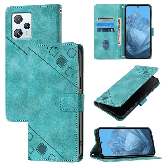 For Blackview A53 Skin Feel Embossed Leather Phone Case(Green) - More Brand by buy2fix | Online Shopping UK | buy2fix