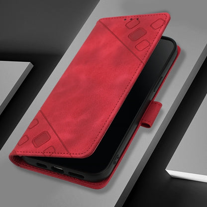 For Blackview Color 8 Skin Feel Embossed Leather Phone Case(Red) - More Brand by buy2fix | Online Shopping UK | buy2fix