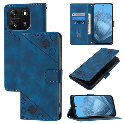 For Blackview Wave 6C Skin Feel Embossed Leather Phone Case(Blue) - More Brand by buy2fix | Online Shopping UK | buy2fix