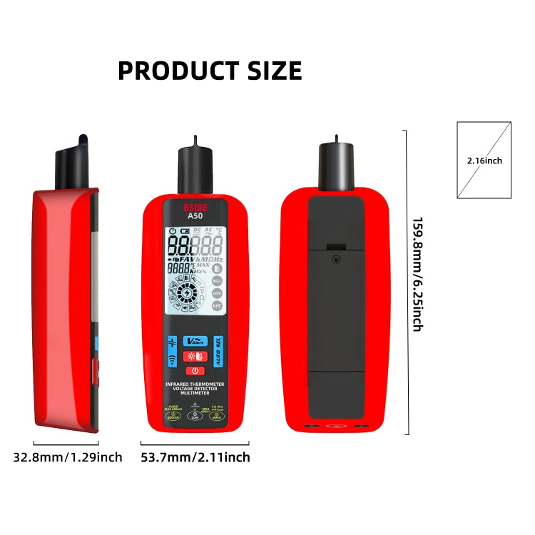 BSIDE A50 Infrared Temperature Test Digital Multimeter - Digital Multimeter by BSIDE | Online Shopping UK | buy2fix