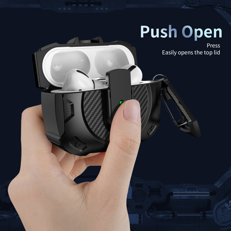 For AirPods Pro 2 Lock Shockproof Bluetooth Earphone Protective Case(Black White) - For AirPods Pro 2 by buy2fix | Online Shopping UK | buy2fix