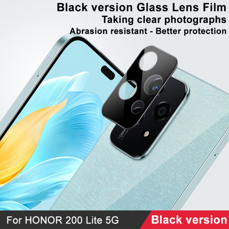 For Honor 200 Lite Global IMAK Rear Camera Lens Glass Film Black Version - Other by imak | Online Shopping UK | buy2fix