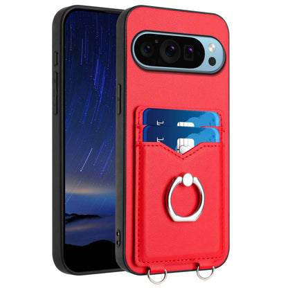 For Google Pixel 9 Pro XL R20 Ring Card Holder Phone Case(Red) - Google Cases by buy2fix | Online Shopping UK | buy2fix