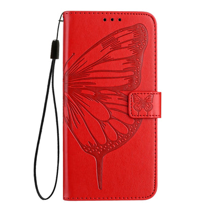 For Blackview Shark 8 Embossed Butterfly Leather Phone Case(Red) - More Brand by buy2fix | Online Shopping UK | buy2fix