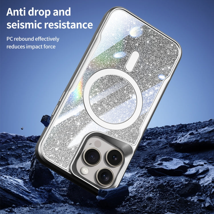 For iPhone 14 Pro Max Blade MagSafe Magnetic Gradient Glitter PC Phone Case(Titanium Grey) - iPhone 14 Pro Max Cases by buy2fix | Online Shopping UK | buy2fix