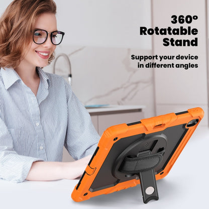 For iPad Air 13 2024 Silicone Hybrid PC Tablet Case with Shoulder Strap(Orange) - iPad Air 13 2024 Cases by buy2fix | Online Shopping UK | buy2fix