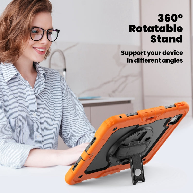 For iPad Pro 11 2024 Silicone Hybrid PC Tablet Case with Shoulder Strap(Orange) - iPad Pro 11 2024 Cases by buy2fix | Online Shopping UK | buy2fix