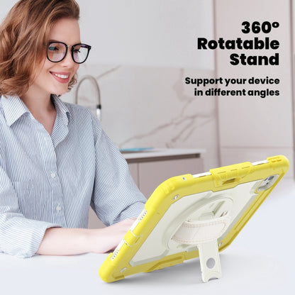 For iPad Pro 11 2024 Silicone Hybrid PC Tablet Case with Shoulder Strap(Beige + Yellow) - iPad Pro 11 2024 Cases by buy2fix | Online Shopping UK | buy2fix