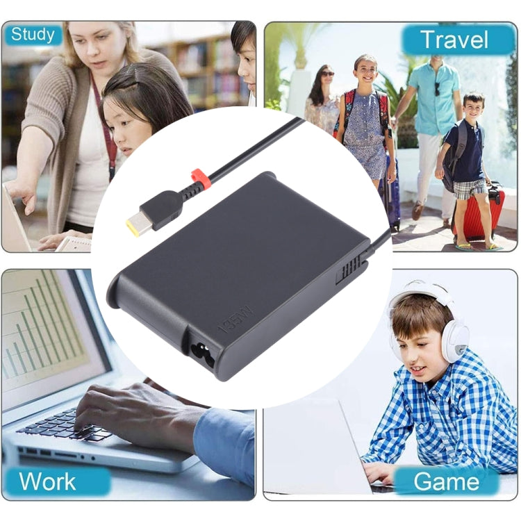 135W 20V 6.75A Laptop Notebook Power Adapter For Lenovo Big Square USB, Plug:US Plug - For Lenovo by buy2fix | Online Shopping UK | buy2fix