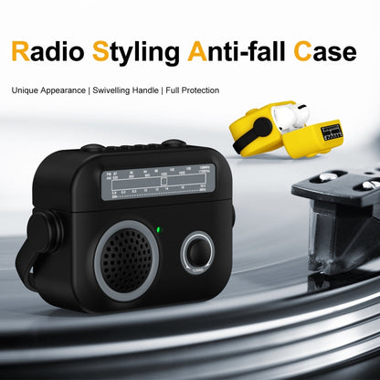 For AirPods Pro Radio Style Wireless Bluetooth Earphones Shockproof Protective Case(Yellow) - For AirPods Pro by buy2fix | Online Shopping UK | buy2fix