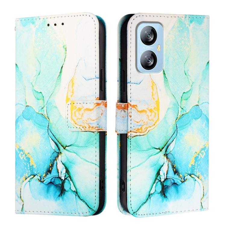 For Blackview A52 PT003 Marble Pattern Flip Leather Phone Case(Green) - More Brand by buy2fix | Online Shopping UK | buy2fix