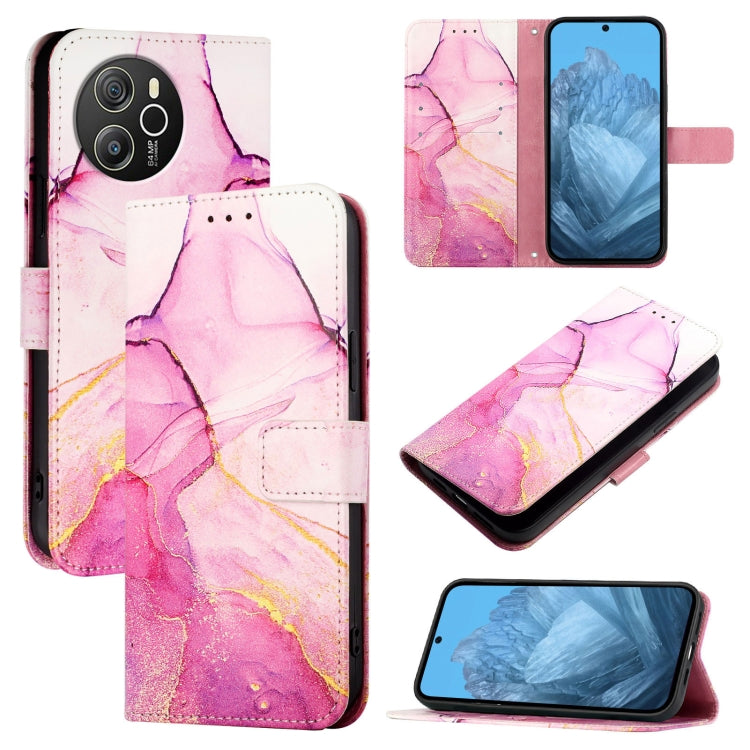 For Blackview Shark 8 PT003 Marble Pattern Flip Leather Phone Case(Pink Purple Gold) - More Brand by buy2fix | Online Shopping UK | buy2fix