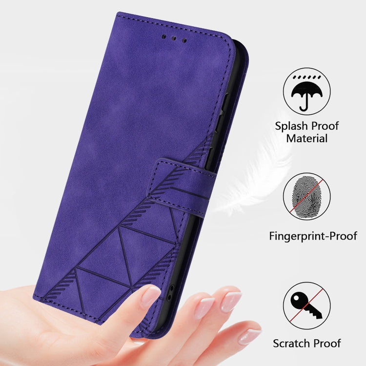 For Blackview Shark 8 Crossbody 3D Embossed Flip Leather Phone Case(Purple) - More Brand by buy2fix | Online Shopping UK | buy2fix