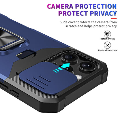 For iPhone 16 Pro Max Camera Shield Card Slot PC+TPU Phone Case(Silver) - iPhone 16 Pro Max Cases by buy2fix | Online Shopping UK | buy2fix