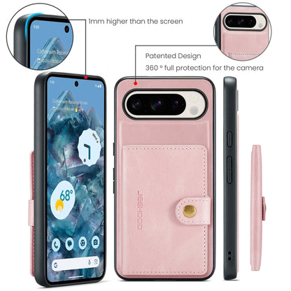 For Google Pixel 9 Pro JEEHOOD J01 Retro Magnetic Detachable Wallet Phone Case(Pink) - Google Cases by JEEHOOD | Online Shopping UK | buy2fix