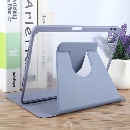 For iPad Air 13 2024 GEBEI Acrylic TPU 3-folding Rotating Smart Tablet Leather Case withh Pen Slot(Light Purple) - iPad Air 13 2024 Cases by GEBEI | Online Shopping UK | buy2fix