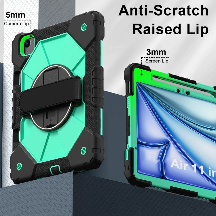 For iPad Air 11 2024 Contrast Color Robot Silicone Hybrid PC Tablet Case(Black Mint Green) - iPad Air 11 2024 Cases by buy2fix | Online Shopping UK | buy2fix