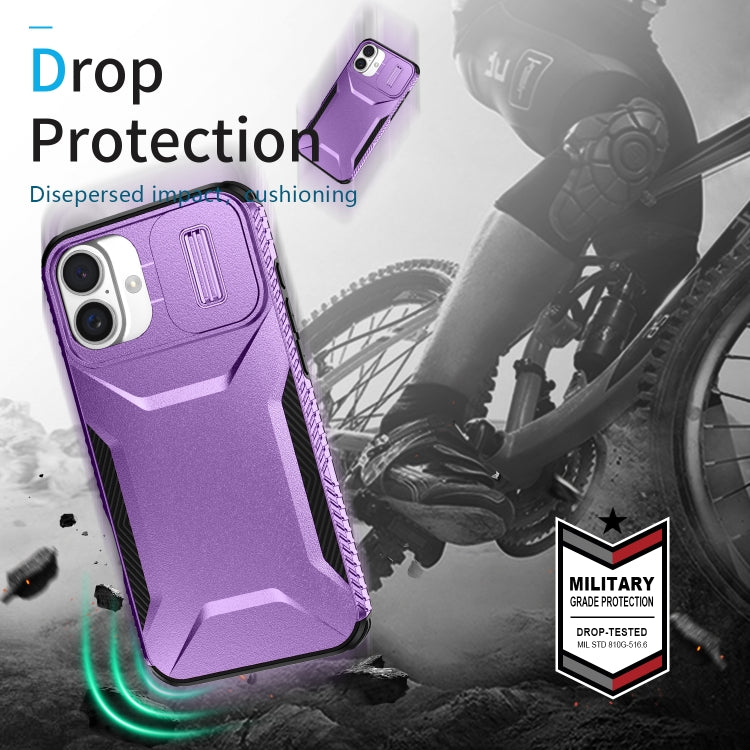 For iPhone 16 Plus Sliding Camshield Phone Case(Purple) - iPhone 16 Plus Cases by buy2fix | Online Shopping UK | buy2fix