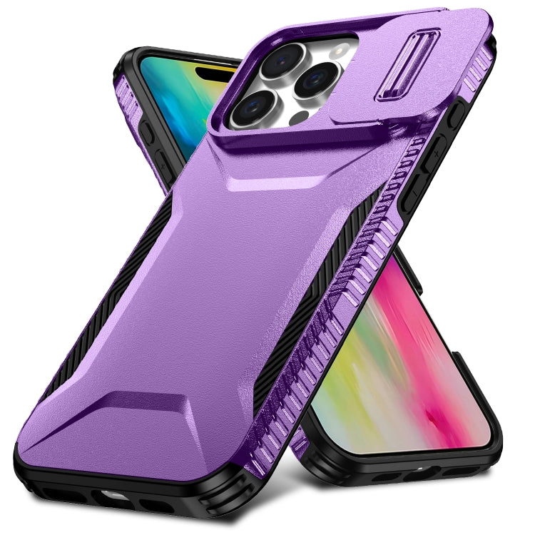 For iPhone 16 Pro Max Sliding Camshield Phone Case(Purple) - iPhone 16 Pro Max Cases by buy2fix | Online Shopping UK | buy2fix