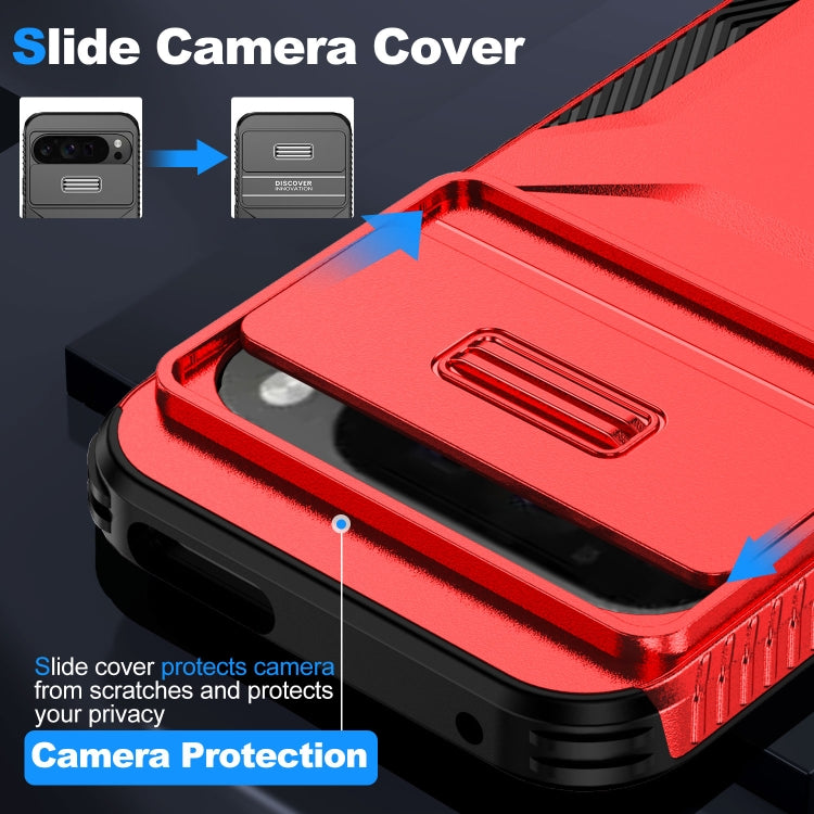 For Google Pixel 9 Pro XL Sliding Camshield Phone Case(Red) - Google Cases by buy2fix | Online Shopping UK | buy2fix