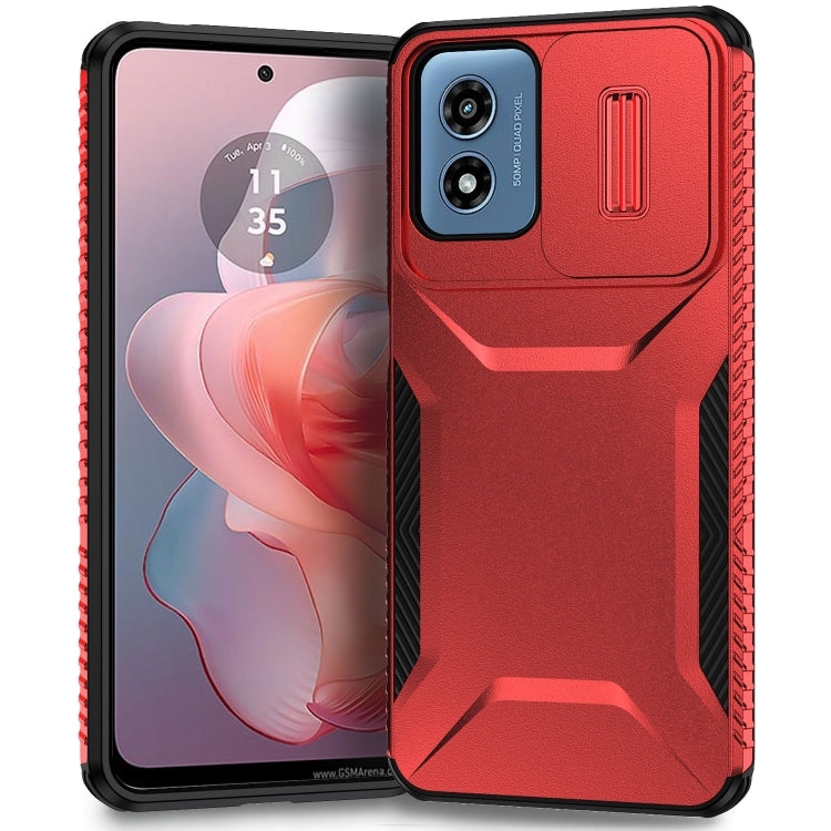 For Motorola Moto G Play 4G 2024 Sliding Camshield Phone Case(Red) - Motorola Cases by buy2fix | Online Shopping UK | buy2fix