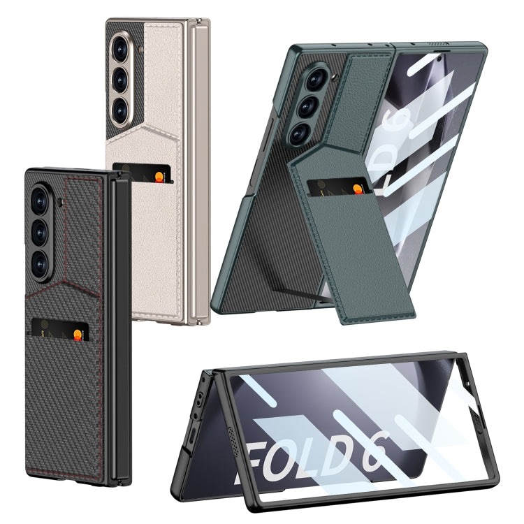 For Samsung Galaxy Z Fold6 GKK Integrated Rotor Bracket Recessed Card Bag Phone Case(Titanium Grey) - Galaxy Z Fold6 5G Cases by GKK | Online Shopping UK | buy2fix