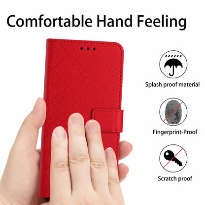 For Samsung Galaxy S25 Ultra 5G Rhombic Grid Texture Leather Phone Case(Red) - Galaxy S25 Ultra 5G Cases by buy2fix | Online Shopping UK | buy2fix