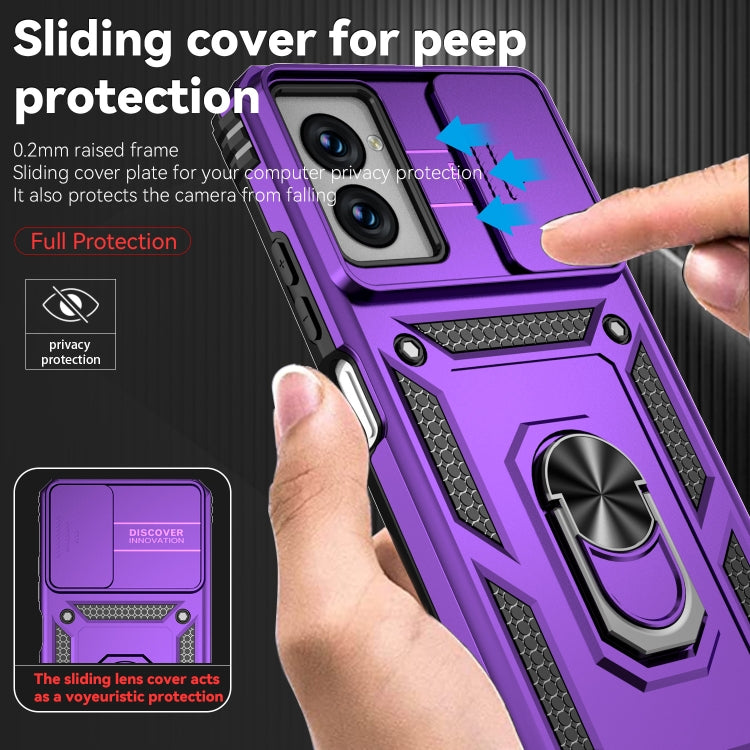 For Motorola Moto G Power 5G 2024 Sliding Camshield Holder Phone Case(Purple) - Motorola Cases by buy2fix | Online Shopping UK | buy2fix