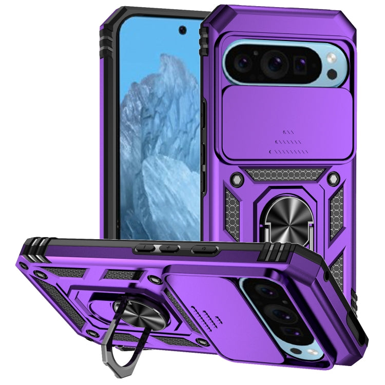 For Google Pixel 9 Sliding Camshield Holder Phone Case(Purple) - Google Cases by buy2fix | Online Shopping UK | buy2fix